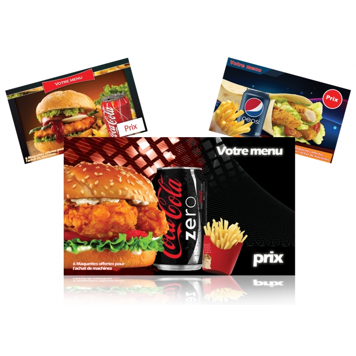6 Maquettes Menu Fast Food OFFERT!