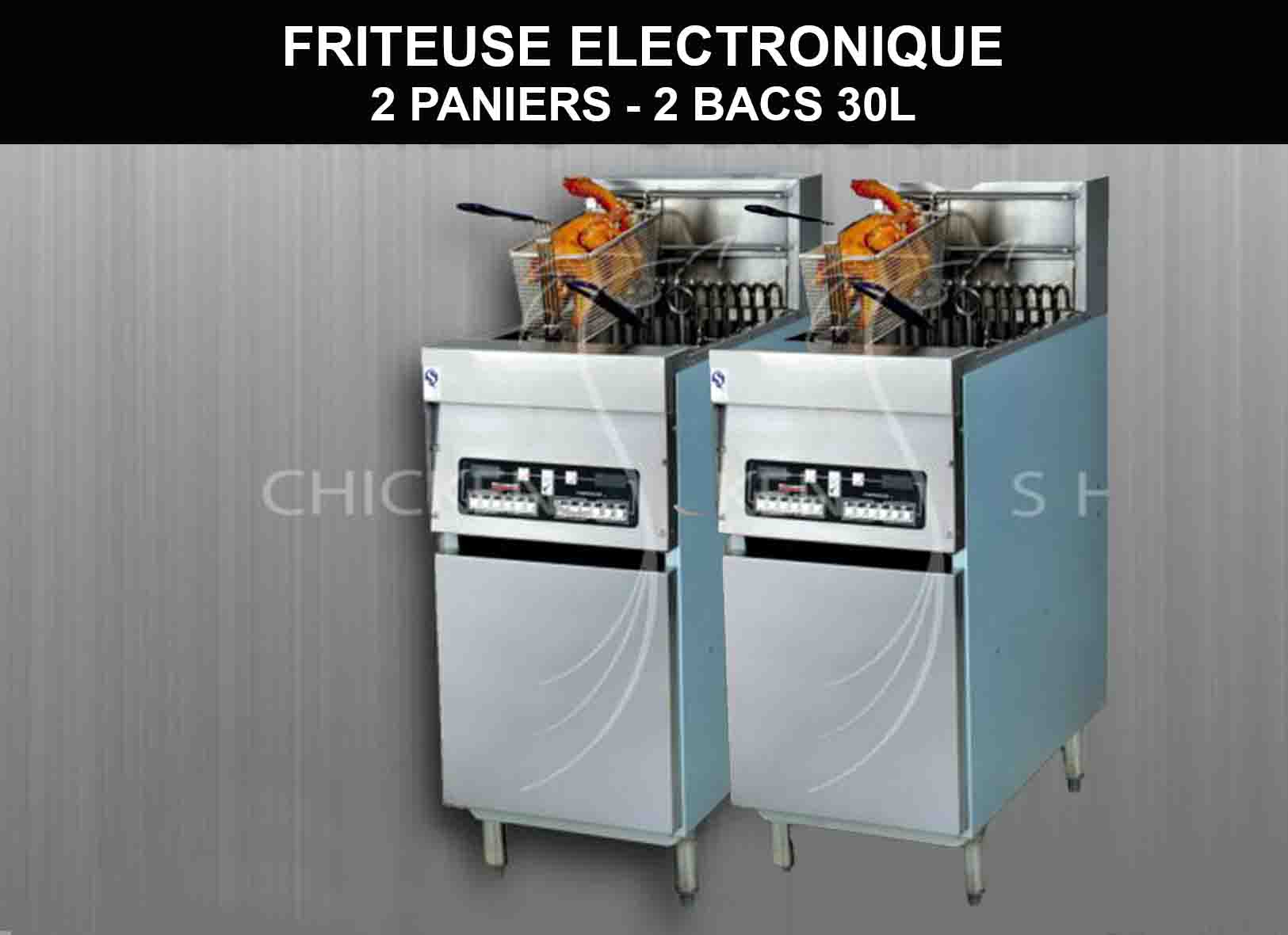 COMBO. Double Friteuse Electrique 2 Cuves Séparés 28L Electronique